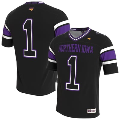 Northern Iowa Panthers GameDay Greats Unisex Lightweight Collegiate Football Blackout Fashion Jersey - Black