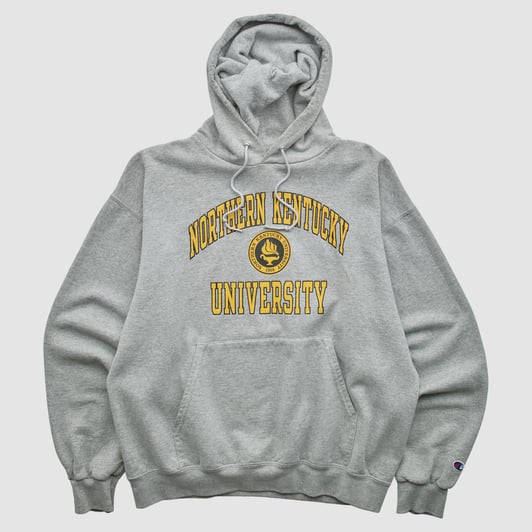 Northern Kentucky University Norse Champion 2000s Hooded Pullover Sweatshirt - Heather Gray - S by Fanatics Real Vintage