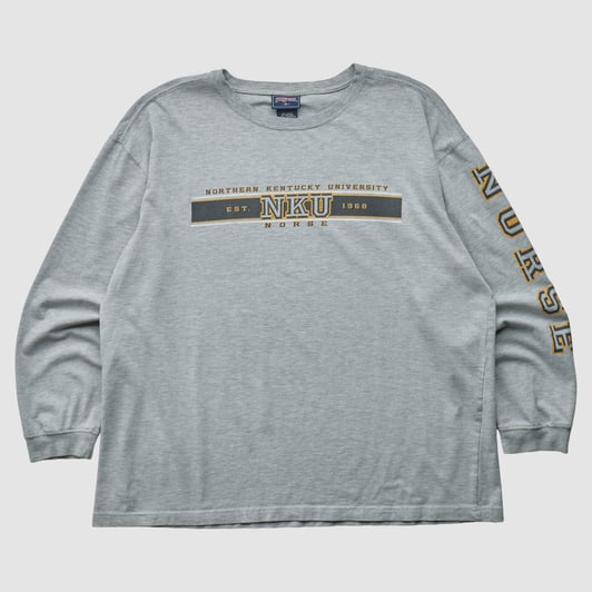 Northern Kentucky University Norse Jansport 2000s Long Sleeve T-shirt - Heather Gray - 2XL by Fanatics Real Vintage