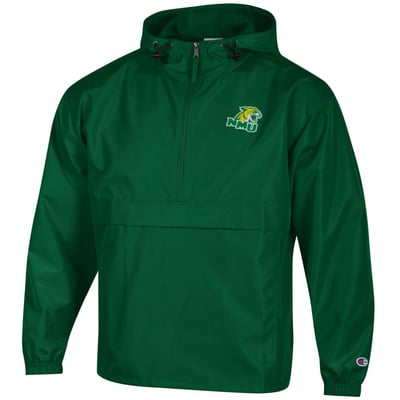 Northern Michigan Wildcats Champion Packable Half-Zip Hooded Jacket - Green
