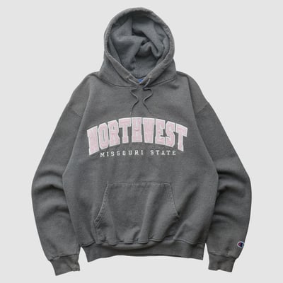 Northwest Missouri State Bearcats Champion 2000s Hooded Pullover Sweatshirt - Charcoal - S by Fanatics Real Vintage
