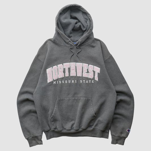 Northwest Missouri State Bearcats Champion 2000s Hooded Pullover Sweatshirt - Charcoal - S by Fanatics Real Vintage