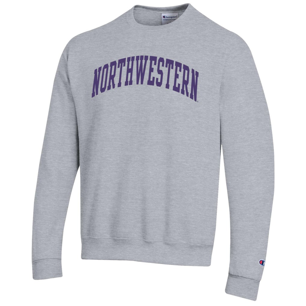  Northwestern Wildcats Champion Basic Arch Fleece Pullover Sweatshirt - Heather Gray