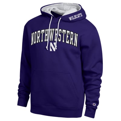  Northwestern Wildcats Champion Arch Tackle Twill Hoodie - Purple