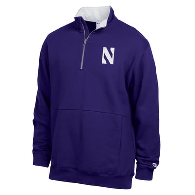  Northwestern Wildcats Champion Fleece Quarter-Zip Pullover - Purple