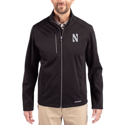  Northwestern Wildcats Cutter & Buck Evoke Recycled Honeycomb Fleece Full-Zip Jacket - Black