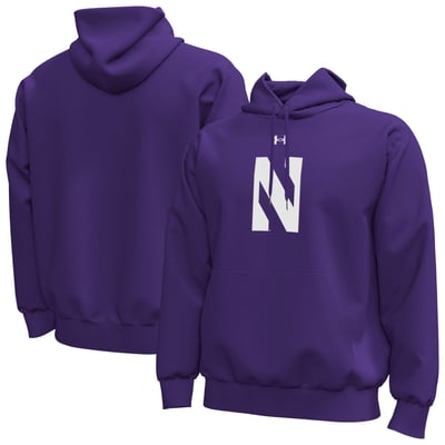  Northwestern Wildcats Under Armour Core Icon Fleece Pullover Hoodie - Purple