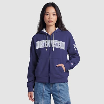 Northwestern Wildcats Champion Women's Arch Full-Zip Fleece Hoodie - Purple