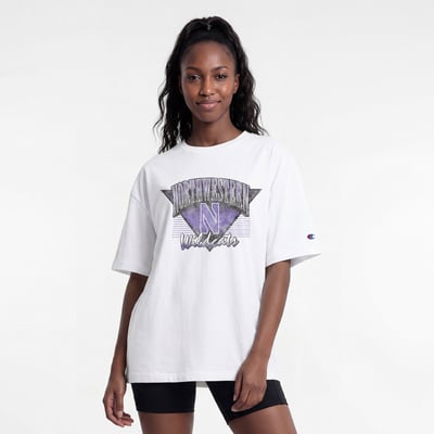  Northwestern Wildcats Champion Women's Retro Oversized T-Shirt - White