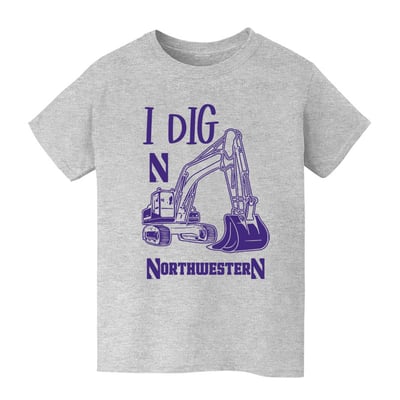 Northwestern Wildcats Vive La Fete Youth Excavator T-Shirt - Gray
