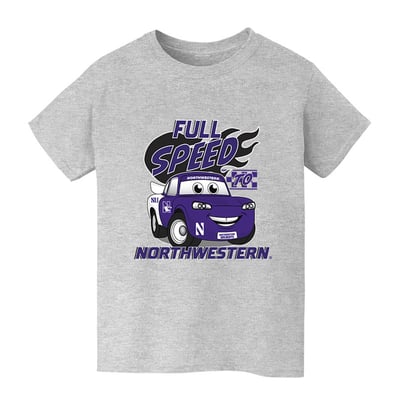  Northwestern Wildcats Vive La Fete Youth Full Speed T-Shirt - Gray