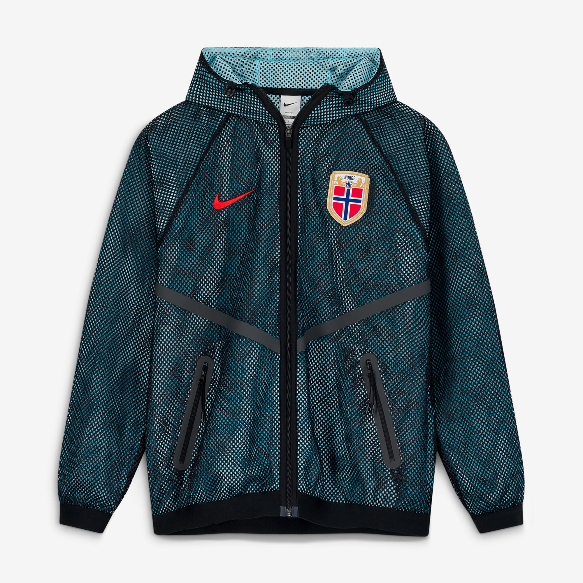 Norway National Team Nike 2026 Anthem Mesh Dri-FIT Full-Zip Hooded 