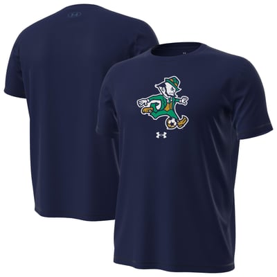 Notre Dame Fighting Irish Under Armour Soccer Leprechaun Tech Stretch T-Shirt - Navy