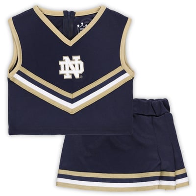 Notre Dame Fighting Irish Little King Girls Toddler Two-Piece Cheer Top & Skirt Set - Navy
