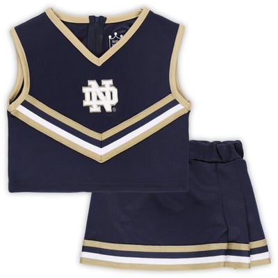  Notre Dame Fighting Irish Little King Girls Youth Two-Piece Cheer Set - Navy