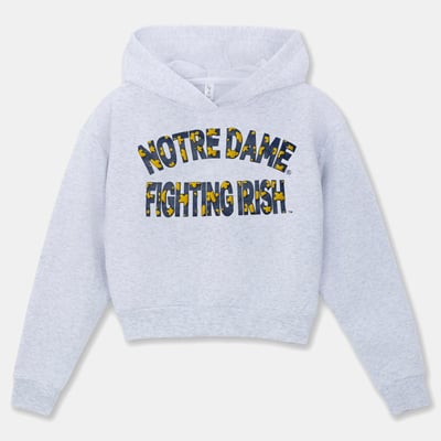 Notre Dame Fighting Irish ZooZatz Girls Youth Cropped Hoodie - Heather Gray
