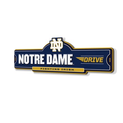 Notre Dame Fighting Irish IDNA 3D Street Sign