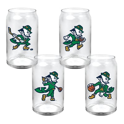  Notre Dame Fighting Irish Indigo Falls Core Collectors Glass Can 4-Pack Set