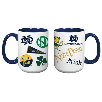 Notre Dame Fighting Irish Indigo Falls Core College Vintage Medley Two-Pack Mug Set