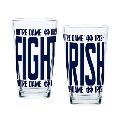 Indigo Falls Notre Dame Fighting Irish Elevated Pint Glass Set of 2
