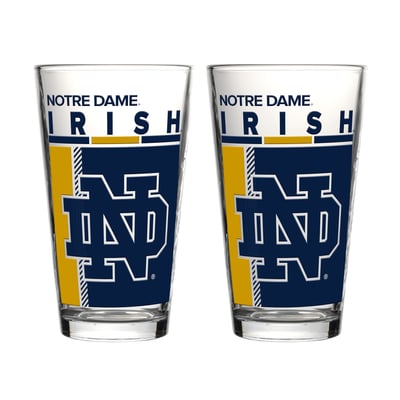 Notre Dame Fighting Irish Logo Brands Two-Piece 16oz. Pint Glass Set