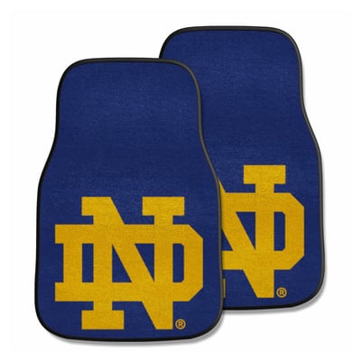 Notre Dame Fighting Irish Logo Brands Two-Piece Carpet Car Mat Set