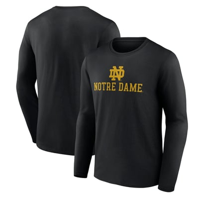 Notre Dame Fighting Irish Lockup Team Long Sleeve T-Shirt - Black
