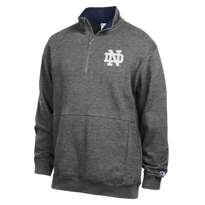  Notre Dame Fighting Irish Champion Fleece Quarter-Zip Pullover - Charcoal