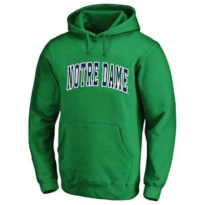  Notre Dame Fighting Irish Champion Arch Over Tackle Twill Hoodie - Green