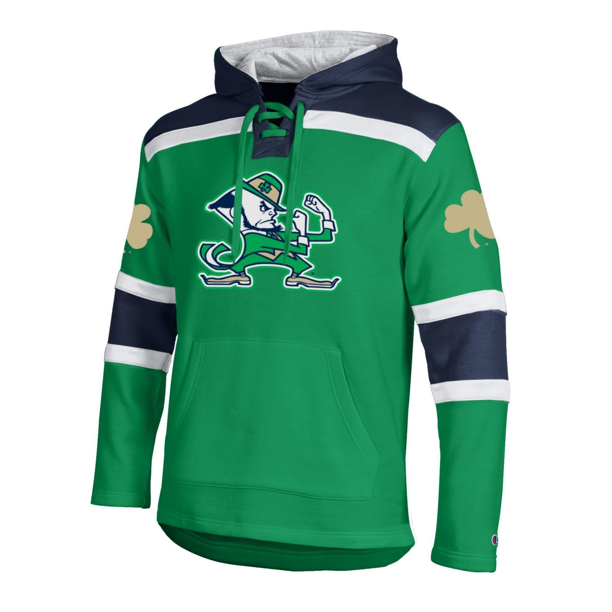 Champion Notre Dame Fighting Irish Green Lacer Fleece Hoodie