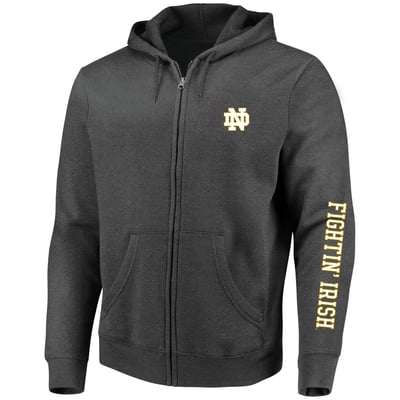 Notre Dame Fighting Irish Champion Big & Tall Full-Zip Hoodie - Heather Charcoal