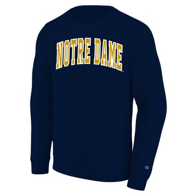  Notre Dame Fighting Irish Champion Arch Applique Big & Tall Sweatshirt - Navy
