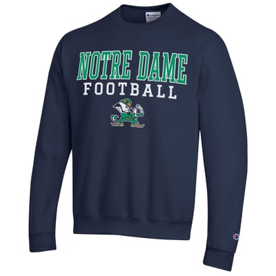Notre Dame Fighting Irish Champion Football Stack Sweatshirt - Navy
