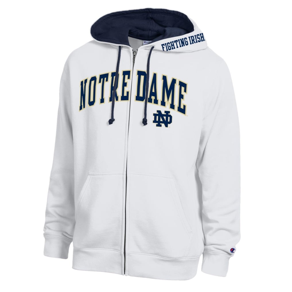 Champion Notre Dame Fighting Irish White Arch Logo Full-Zip Fleece Hoodie