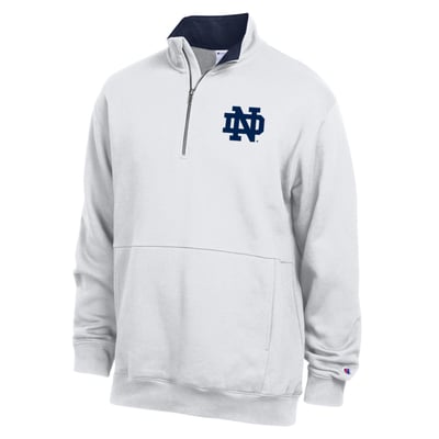  Notre Dame Fighting Irish Champion Fleece Quarter-Zip Pullover - White