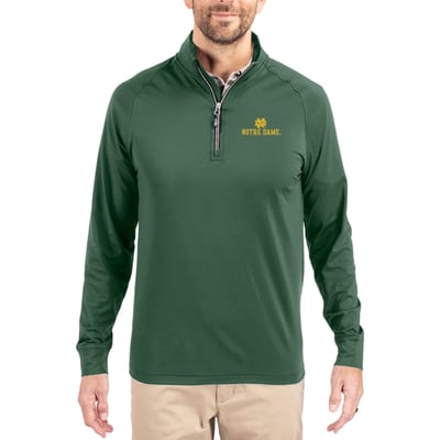 Notre Dame Fighting Irish Cutter & Buck Adapt Eco Knit Quarter-Zip Pullover Jacket - Green