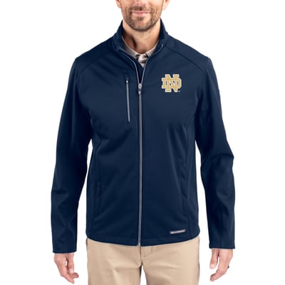  Notre Dame Fighting Irish Cutter & Buck Evoke Recycled Honeycomb Fleece Full-Zip Jacket - Navy