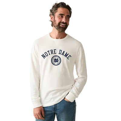 Notre Dame Fighting Irish FAHERTY Sunwashed Slub Sweatshirt - White
