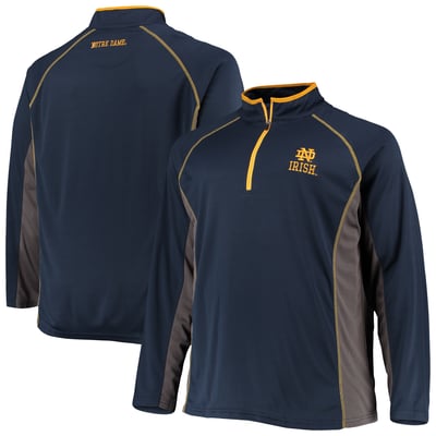 Notre Dame Fighting Irish Fanatics Big & Tall Quarter-Zip Raglan Jacket - Navy