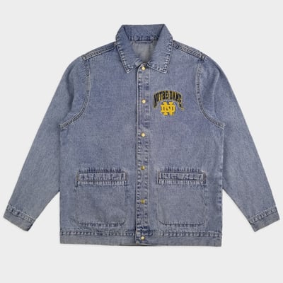 Notre Dame Fighting Irish Homefield Denim Button-Up Jacket - Denim