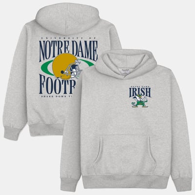  Notre Dame Fighting Irish Homefield Football Heavyweight Hoodie - Heather Gray