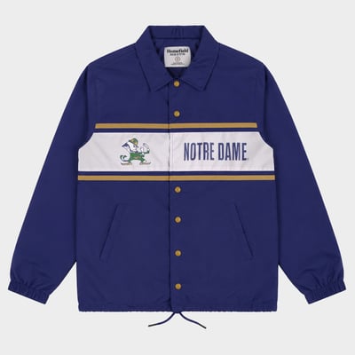 Notre Dame Fighting Irish Homefield Striped Coaches Button-Up Jacket - Navy