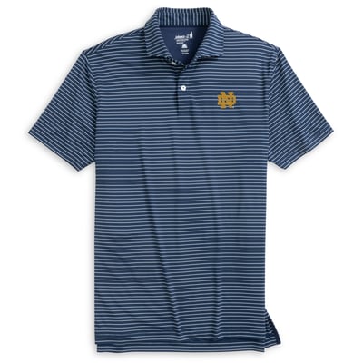  Notre Dame Fighting Irish johnnie-O Beau Striped Polo - Navy