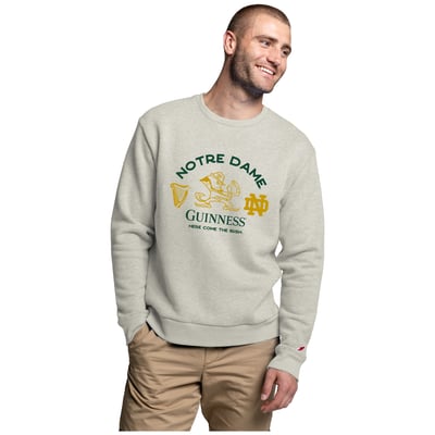 Notre Dame Fighting Irish League Collegiate Wear Guinness Triple Logo Sweatshirt - Oatmeal
