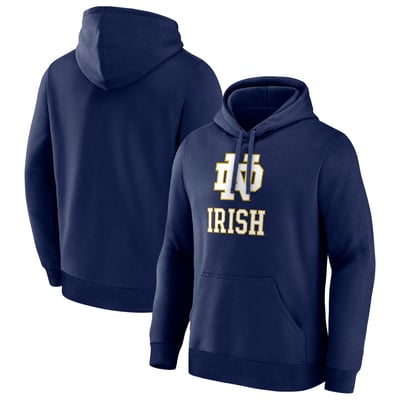  Notre Dame Fighting Irish Logo Athletic Primary Logo Fleece Pullover Hoodie - Navy