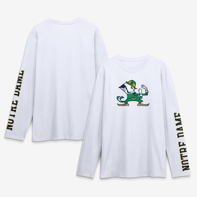 Notre Dame Fighting Irish Logo Athletic Primary Logo Long Sleeve T-Shirt - White