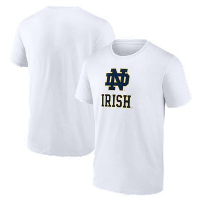 Notre Dame Fighting Irish Logo Athletic Primary Logo T-Shirt - White