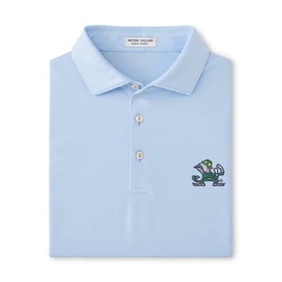  Notre Dame Fighting Irish Peter Millar Jubilee Performance Jersey Polo - Light Blue