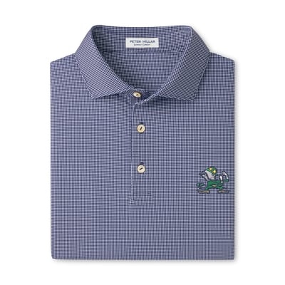  Notre Dame Fighting Irish Peter Millar Border Performance Jersey Polo - Navy
