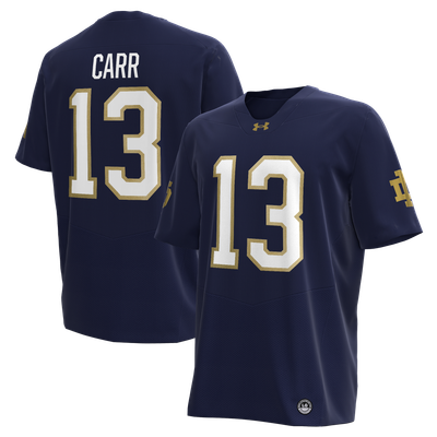 CJ Carr Notre Dame Fighting Irish Under Armour Home Replica Football Jersey - Navy